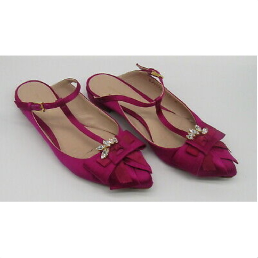 Stuart Weitzman Fuchsia Satin Slides Sz 7 - image 4